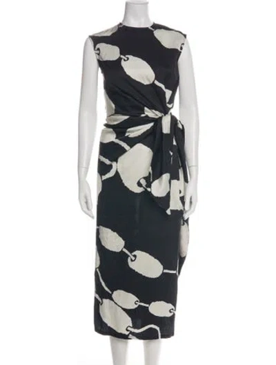 Pre-owned Christian Wijnants Printed Long Dress In Green