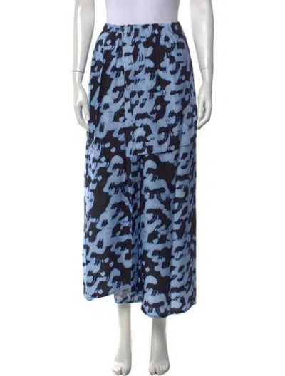 Pre-owned Christian Wijnants Printed Long Skirt In Blue