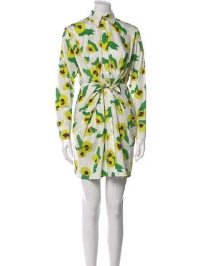 Pre-owned Christian Wijnants Printed Mini Dress In White