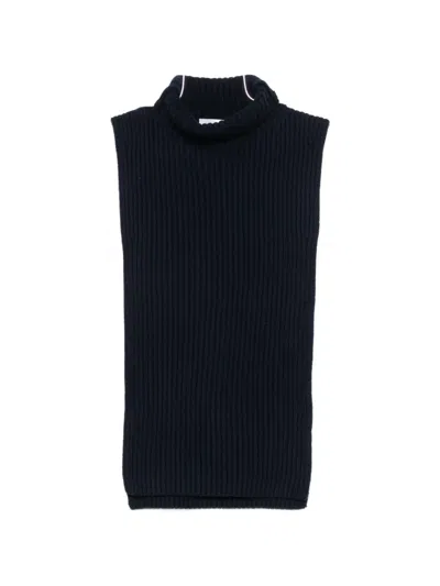 Christian Wijnants Ribbed-knit Mock-neck Knitted Top In Multi