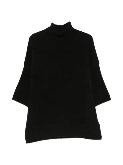 Christian Wijnants Roll-neck Short-sleeve Sweater In Black
