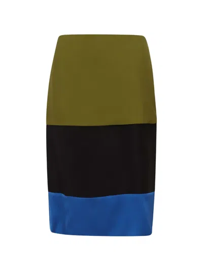 Christian Wijnants Saros Colour-block Midi Skirt In Multi