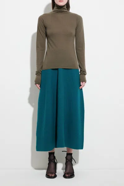 Christian Wijnants Seamless Second Skin Turtleneck Top In Khaki In Green