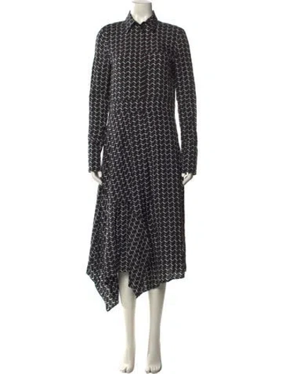 Pre-owned Christian Wijnants Silk Midi Length Dress In Black
