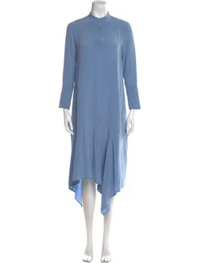 Pre-owned Christian Wijnants Silk Midi Length Dress In Blue