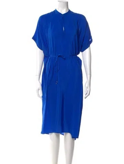 Pre-owned Christian Wijnants Silk Midi Length Dress In Blue