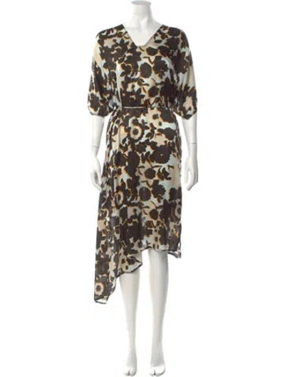 Pre-owned Christian Wijnants Silk Midi Length Dress In Blue