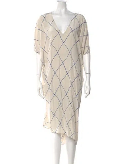 Pre-owned Christian Wijnants Silk Midi Length Dress In Neutral