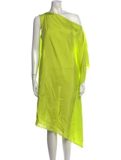 Pre-owned Christian Wijnants Silk Midi Length Dress W/ Tags In Green