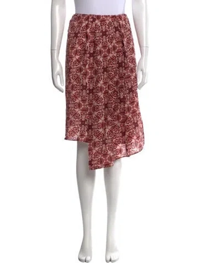 Pre-owned Christian Wijnants Silk Midi Length Skirt In Red