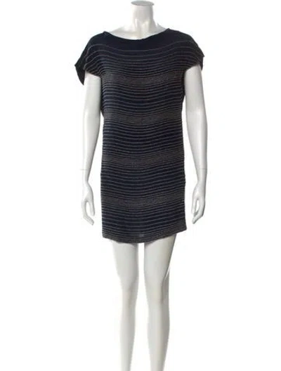 Pre-owned Christian Wijnants Silk Mini Dress In Blue