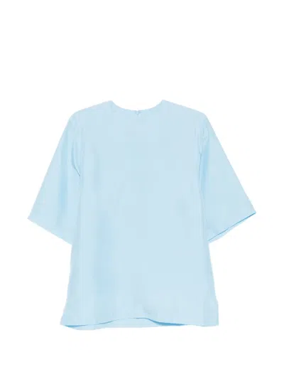 Christian Wijnants Silk T-shirt In Blue