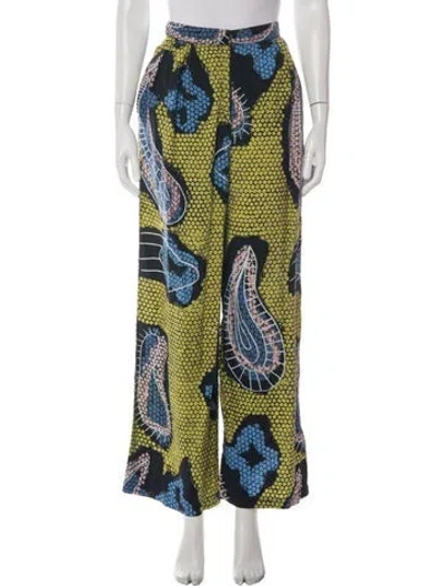 Pre-owned Christian Wijnants Silk Wide Leg Pants In Black