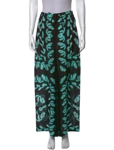 Pre-owned Christian Wijnants Silk Wide Leg Pants In Green