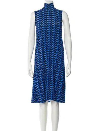 Pre-owned Christian Wijnants Striped Midi Length Dress In Blue