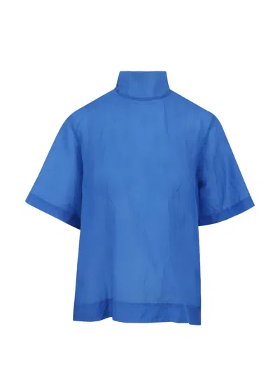 Christian Wijnants Tapulo High-neck Top In Blue