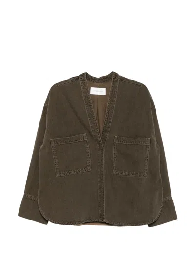 Christian Wijnants Taroski Patch-pocket V-neck Jacket In Green