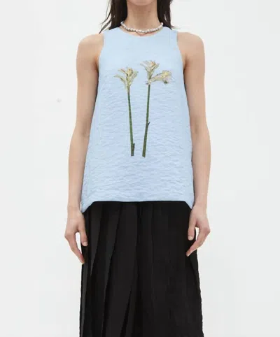 Christian Wijnants Tattia Double Layer Tank Top In Soft Blue