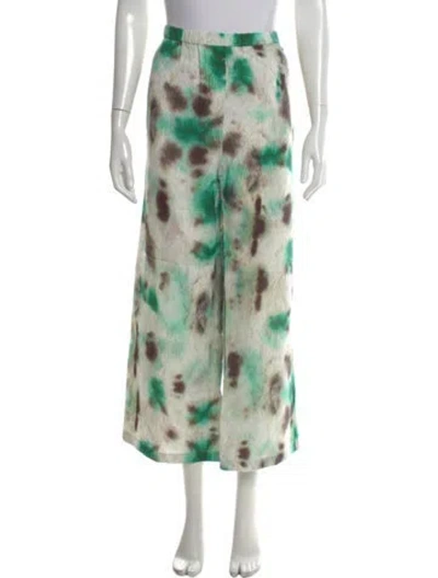 Pre-owned Christian Wijnants Tie-dye Print Wide Leg Pants In Green