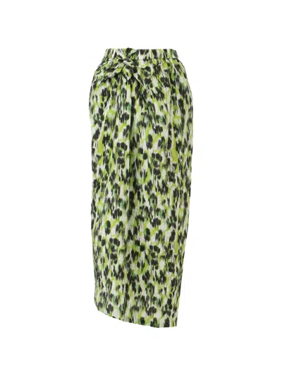 Christian Wijnants Tie-waist Printed Midi Skirt In Green