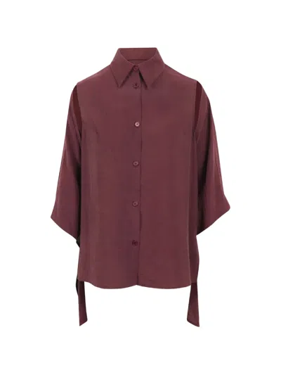 Christian Wijnants Tirak Cape-detail Shirt In Burgundy