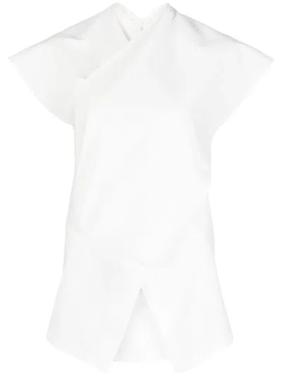 Christian Wijnants Tumbai Shawl Top In White
