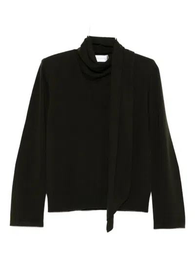 Christian Wijnants Turtleneck Draped Top In Black