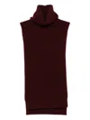 Christian Wijnants Turtleneck Sleeveless Top In Burgundy