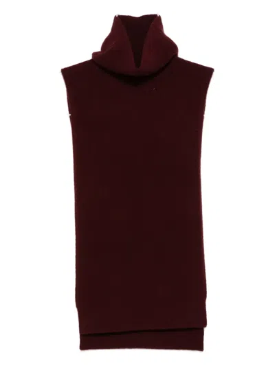 Christian Wijnants Turtleneck Sleeveless Top In Burgundy