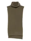 Christian Wijnants Turtleneck Sleeveless Top In Green