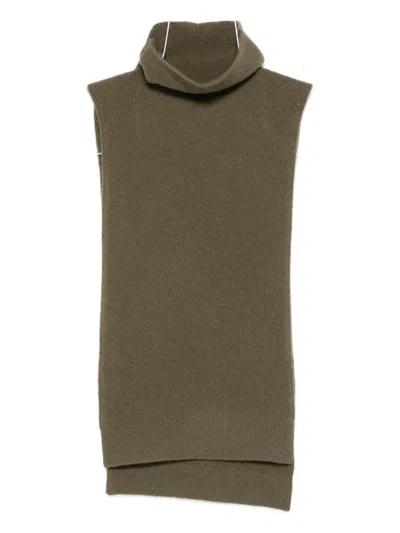 Christian Wijnants Turtleneck Sleeveless Top In Green