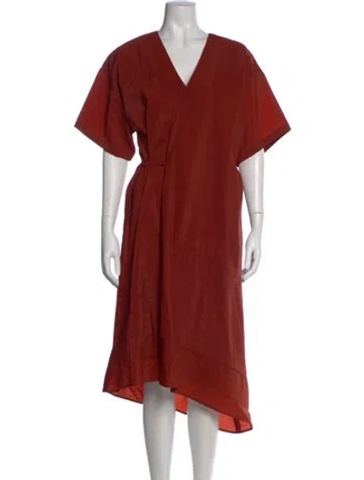 Pre-owned Christian Wijnants Virgin Wool Long Dress In Orange