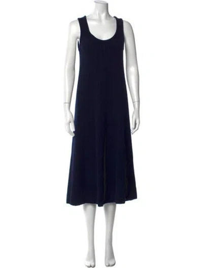 Pre-owned Christian Wijnants Virgin Wool Midi Length Dress In Blue