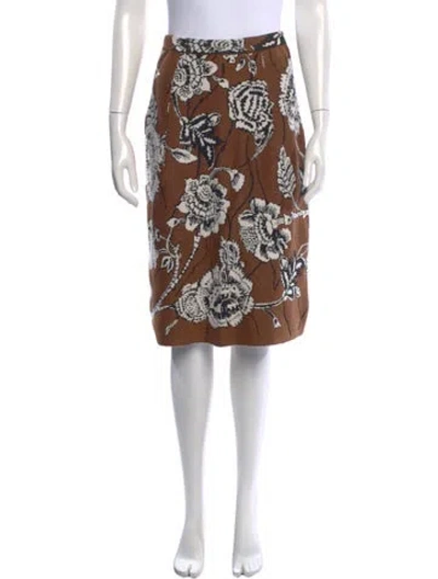 Pre-owned Christian Wijnants Virgin Wool Midi Length Skirt In Brown