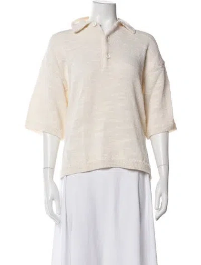 Pre-owned Christian Wijnants Virgin Wool Mock Neck Top In Neutrals