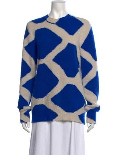 Pre-owned Christian Wijnants Virgin Wool Patterned Sweater In Blue