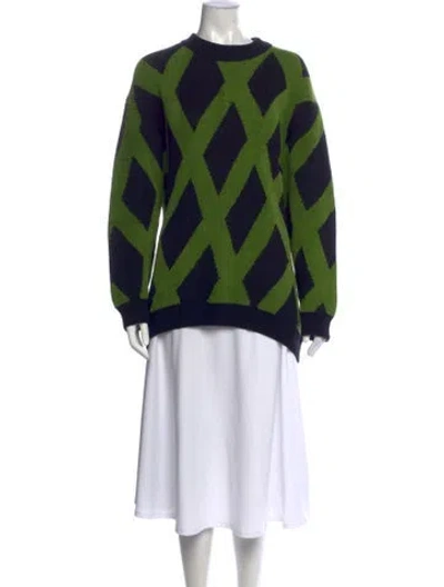 Pre-owned Christian Wijnants Virgin Wool Patterned Sweater In Green