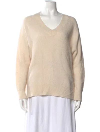 Pre-owned Christian Wijnants Virgin Wool V-neck Sweater In Neutral