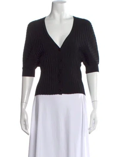 Pre-owned Christian Wijnants V-neck Sweater In Black