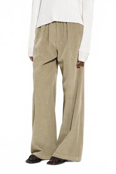 Christian Wijnants Wide Leg Corduroy Pants In Padola Sage In Brown
