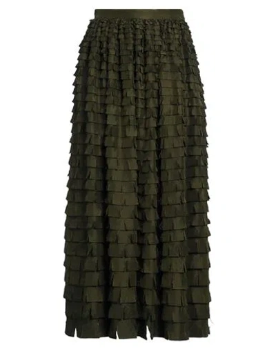Christian Wijnants Woman Maxi Skirt Military Green Size 10 Silk