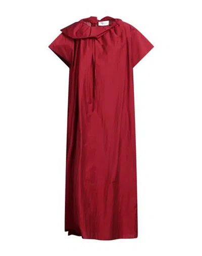 Christian Wijnants Woman Midi Dress Burgundy Size 10 Cotton, Polyamide In Red