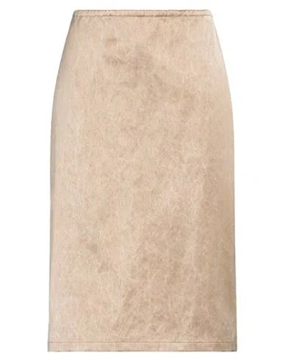 Christian Wijnants Woman Midi Skirt Beige Size 10 Cotton, Viscose In Brown