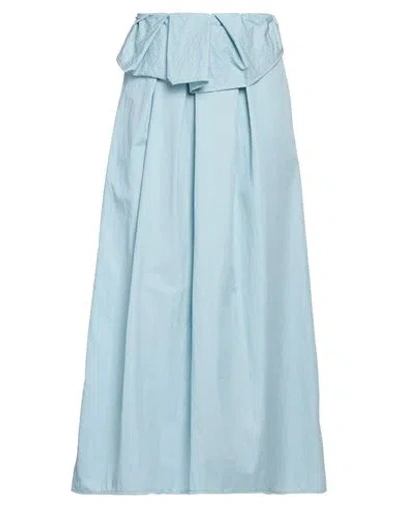 Christian Wijnants Woman Midi Skirt Sky Blue Size 10 Cotton, Polyamide