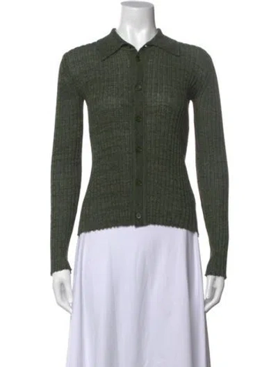 Pre-owned Christian Wijnants Wool Long Sleeve Polo In Green