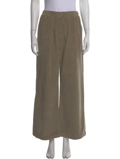 Pre-owned Christian Wijnants Wool Wide Leg Pants In Green