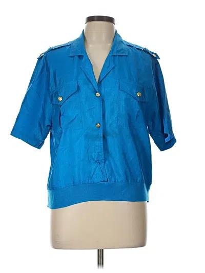 Pre-owned Christie & Jill 3/4 Sleeve Blouse In Blue