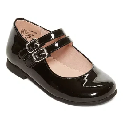 Christie & Jill Babies' Lil Dahlia Toddler Girls Round Closed Toe Mary Jane Shoes In Black