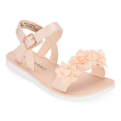 Christie & Jill Little & Big Kid Girls Ava Ankle Strap Flat Sandals In Pink