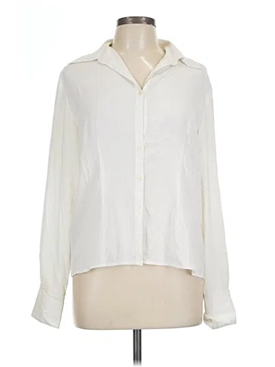 Pre-owned Christie & Jill Long Sleeve Blouse In Ivory